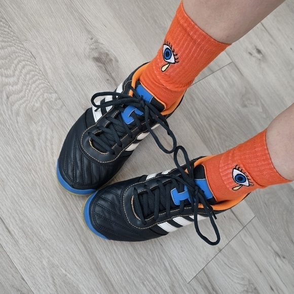 adidas Shoes - Adidas | Super Sala navy leather sporty Blokecore soccer sneakers | WMS 9